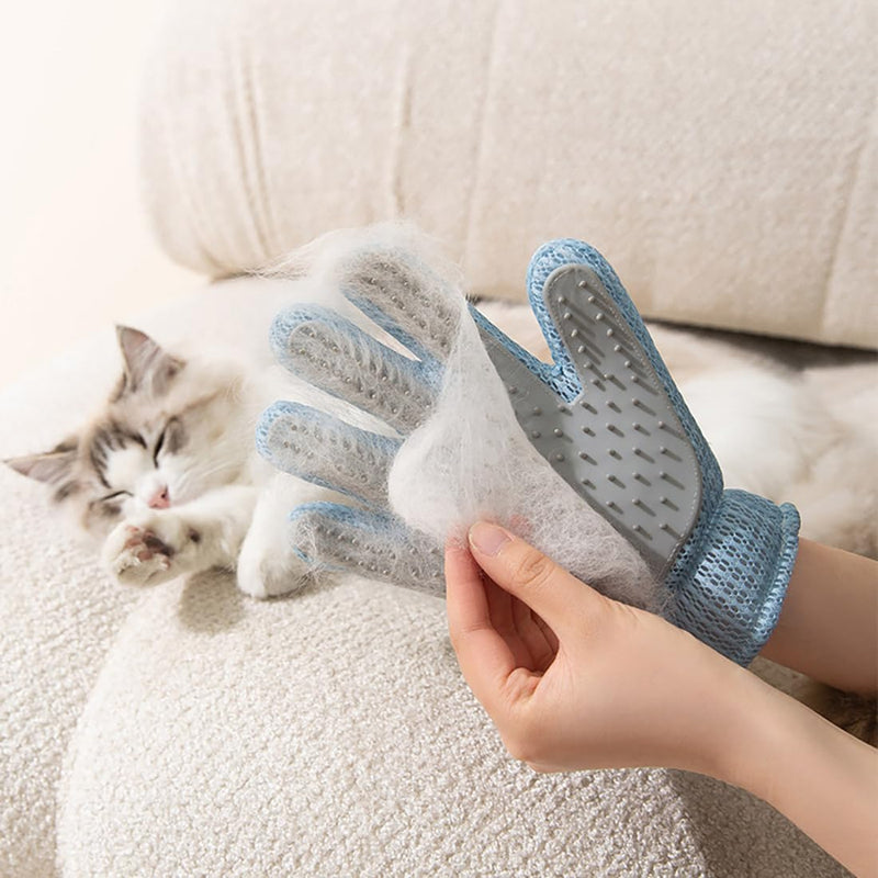 2 in 1 Pet Grooming Gloves for Dogs & Cats, Pet Fur Remover Glove, Grooming Brush for Shedding, Massage, Hair Remover Mitt, Fur Cleaner for Couch, Clothes,Carpet -1 Piece - PawsPlanet Australia