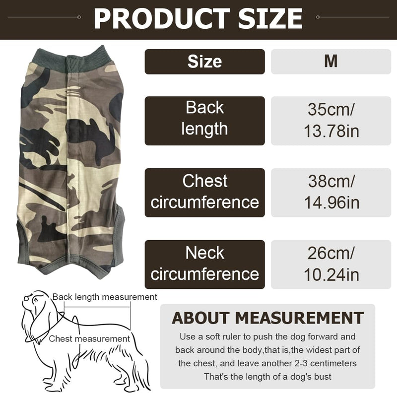 Body Dog After Surgery, Surgery Body Dog Castration Dog Body After, Wound Protection Professional Pet Recovery Suit, Dog Pajamas for Small Medium Dogs (Camouflage, M)
