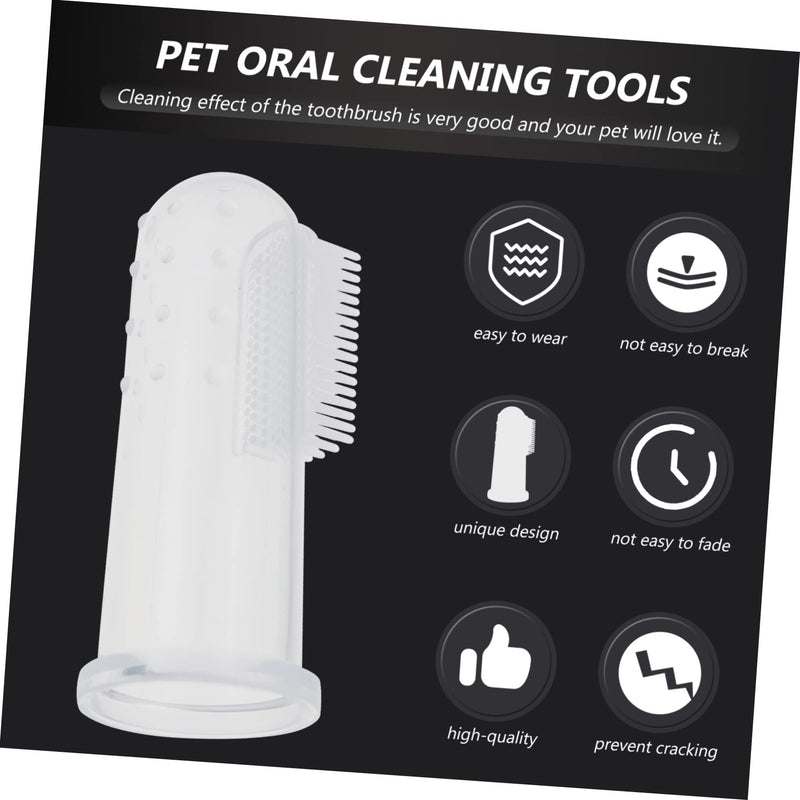 TOYANDONA 10 Sets Transparent Pet Finger Toothbrushes for Cats and Dogs Skin-Friendly Material Ergonomic Design for Gentle and Tongue Cleaning Compact and Easy to Use