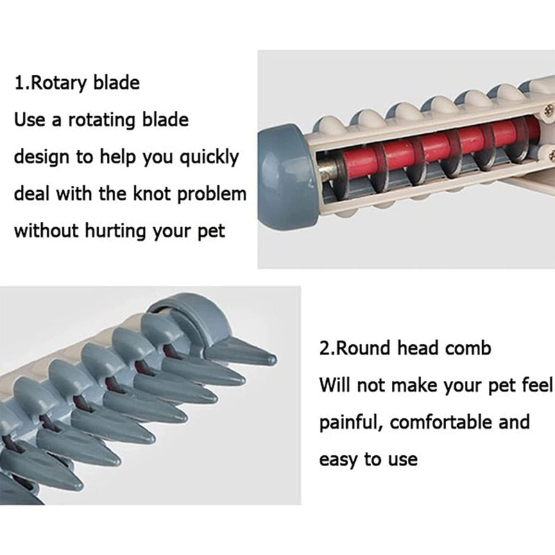 Electric Pet Grooming Comb for Dogs Pet Hair Scissor Trimmer Remove Knots and Tangles Grooming Dematting Comb - PawsPlanet Australia