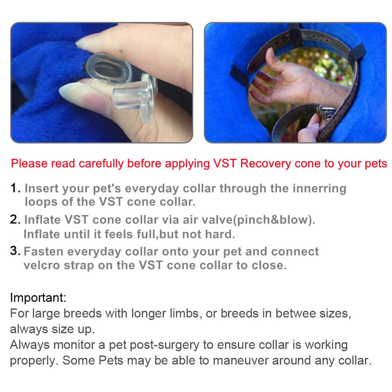 VST Comfortable Inflatable Cone Collar for Dogs,Adjustable Soft Pet Recovery Collar Prevent Pets from Touching Biting Scratching at Injuries Wounds Medium - PawsPlanet Australia