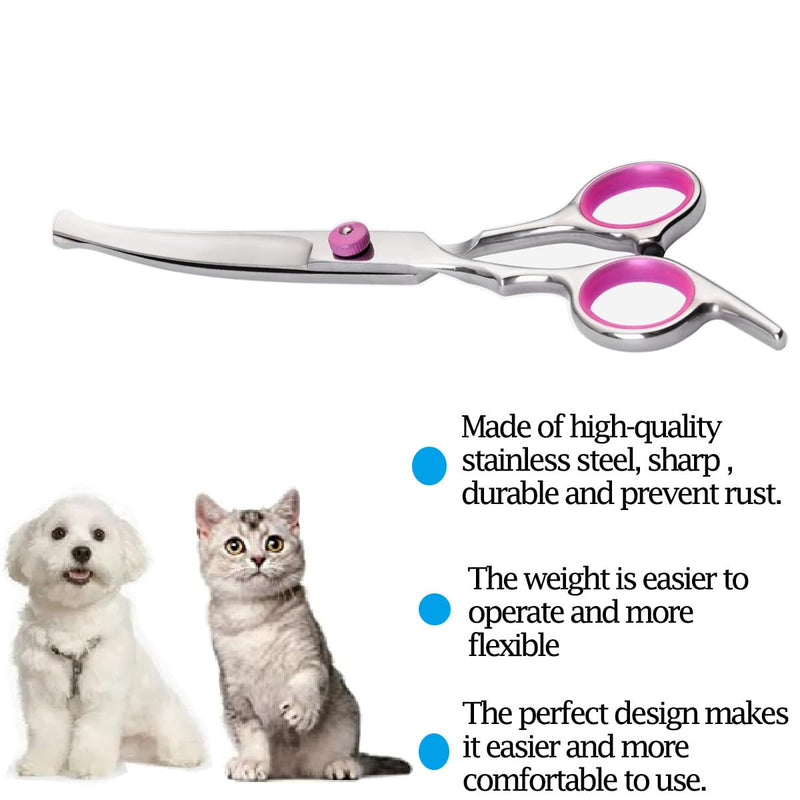 Dog Grooming Scissors,with Safety Round Tips Stainless Steel Pet Grooming Scissors for Dogs, Cats and Other Animals Round headed curved scissors - PawsPlanet Australia