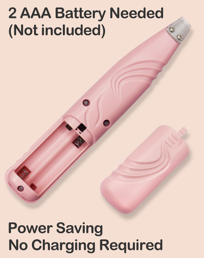 LEYOUFU Dog Paw Trimmer for Grooming, Cordless Electric Small Pet Grooming Clippers Hair Trimmer for Dogs Cats, Low Noise for Trimming Pet's Hair Around Paws, Eyes, Ears, Face, Rump (Pink) Pink - PawsPlanet Australia