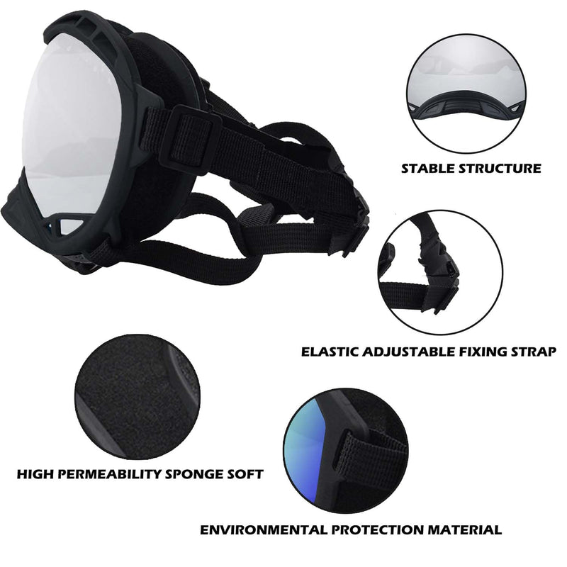Dog Sunglasses,Doggles Anti-UV Protection,Pet Sunglasses with Adjustable Strap,Suitable for Motorcycle Car Driving Bike Riding Hiking Swimming Wind Dust Fog Dog Eye Protection Khaki Frame Silver Lenses-L - PawsPlanet Australia