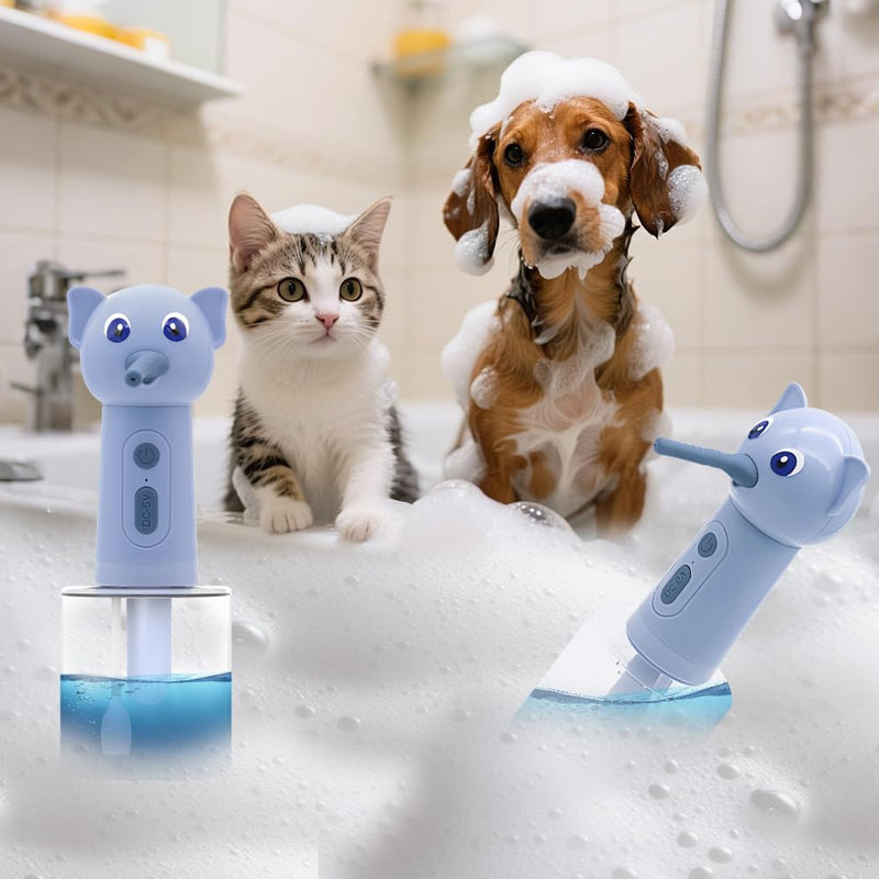 Mesen Electric Dog Cleaning Foam Machine for Dog and Cat Bathing, Automatic Dogs Soap Dispenser for Bath, Rechargeable Pet Shampoo Mixing Bottle for Pet Bathing, Bathroom, Toilet Cleaning