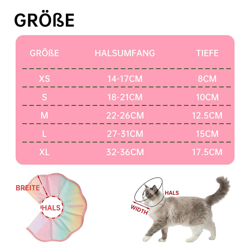 Adjustable Soft Cat Cone Collar - Waterproof Recovery Collar for Cats After Surgery, Lightweight Elizabethan Collar for Kittens, Small to Large Pink Gradient Color M(Neck: 22-26CM)