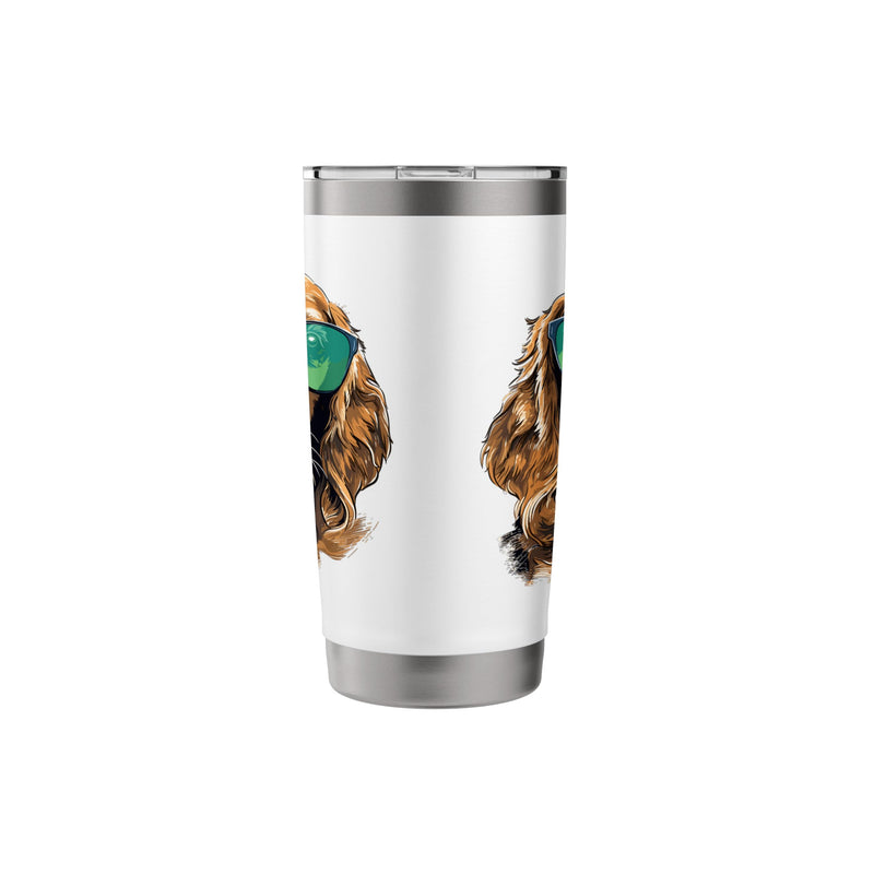 Cocker Spaniel Dog Breed Pet with Sunglasses Cute Graphic Stainless Steel Insulated Tumbler 20 Ounces White - PawsPlanet Australia