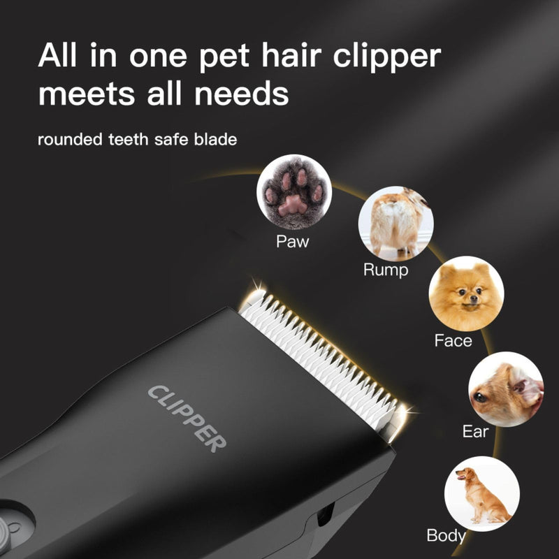 Dog Grooming Cilppers,Handy & Powerful Pet Electric Hair Trimmer Kits Waterproof Cordless Rechargeable Grooming Shavers for Small Dogs and Cats Black 006 Pro Black - PawsPlanet Australia
