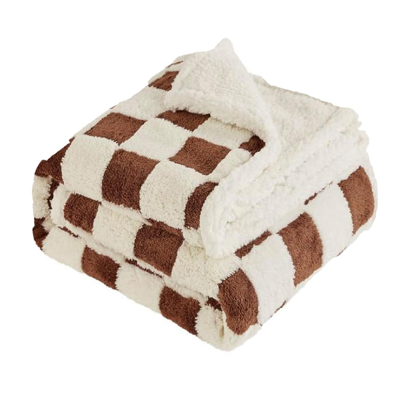 Waterproof Blanket for Dog Puppy Cat, Cute Checkered Pattern Dog Blanket for Bed Couch Sofa, Washable Double Sided Pet Blankets for Couch Protection, 28"x39", Brown Brown Checkered 28x39 inch/S - PawsPlanet Australia
