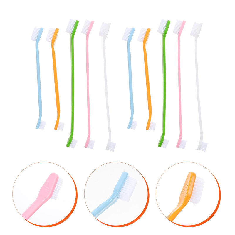 Toyvian 10-piece Toothbrush for Dogs with Soft Bristles for Gentle Teeth Cleaning and Gum Massage. Portable for Small Puppies and Cats