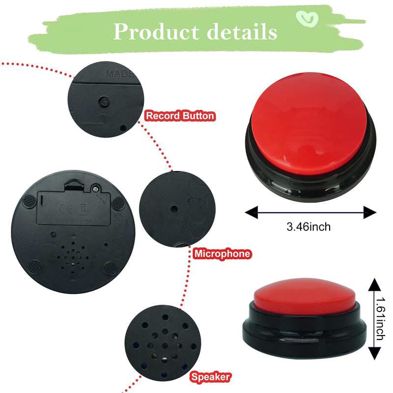 Set of 8 Dog Buttons for Communication, Voice Recordable Buttons for Classroom, Dog Training Talking Buttons Starter Set, Pet Easy Speaking Buttons Tools - PawsPlanet Australia