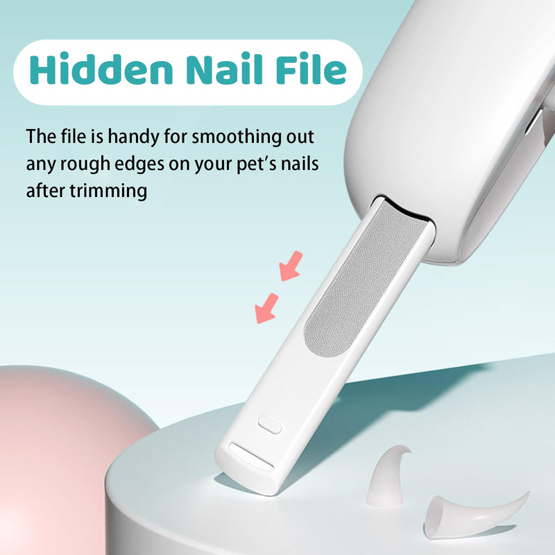 Cat Nail Clipper, Adjustable 3 Size Trimming Hole & Hidden Nail File, for Kittens & Indoor Cats, Anti-Splash Claw Cutter (Blue) Blue - PawsPlanet Australia