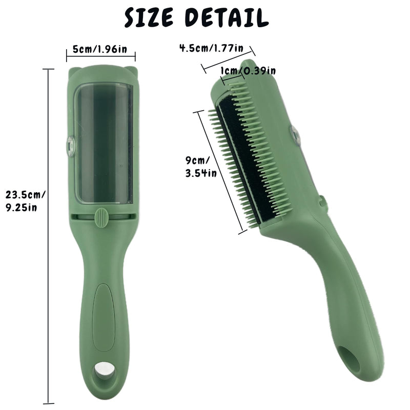 Cat Brush Pet Dry Cleaning Brush Cat Self Sticky Brush for Shedding and Grooming Long Short Hair Removal Comb with Recycling Box for Kitten Dog Rabbit Massage Roller Removes Loose Fur (Green) Green - PawsPlanet Australia