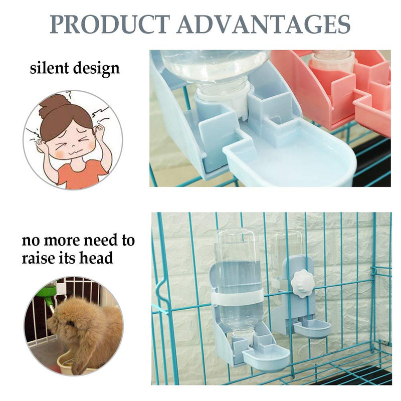 kathson Rabbit Water Bottle, 17oz Hanging Water Fountain Automatic Dispenser No Leak WaterFeeder for Bunny Chinchilla Guinea Pig Hedgehog Ferret Water Dispenser，Pink - PawsPlanet Australia