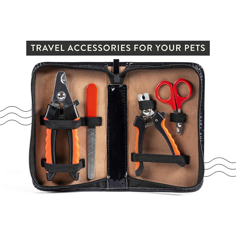 Pet Care Pedicure Kit for Dogs, Cats, Birds and Reptiles - Nail Clippers, File and Scissors Style Clippers Plus Case (2 Miller's Forge Nail Clippers, Small Scissors Style Clipper and One Nail File) - PawsPlanet Australia