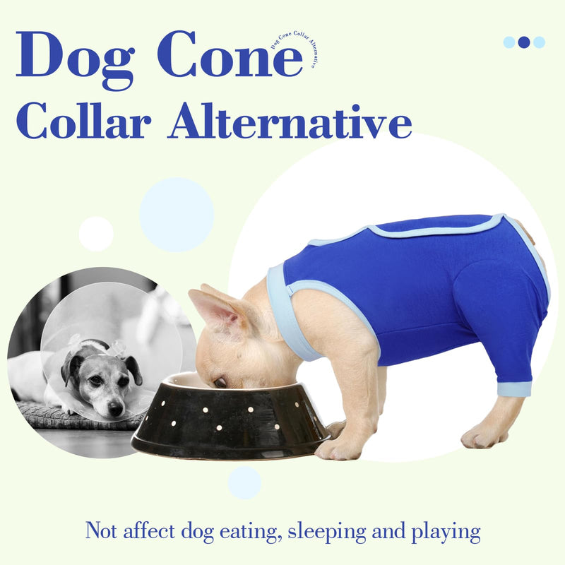 ROZKITCH Dog Surgery Leg Sleeve Rear Legs, Male Female Pet Prevent Licking Wound Elbow Knee Protector, Dog Recovery Suit Cone Collar Alternative Pants Shirt for Wound Heal Wrap Blue 3XL