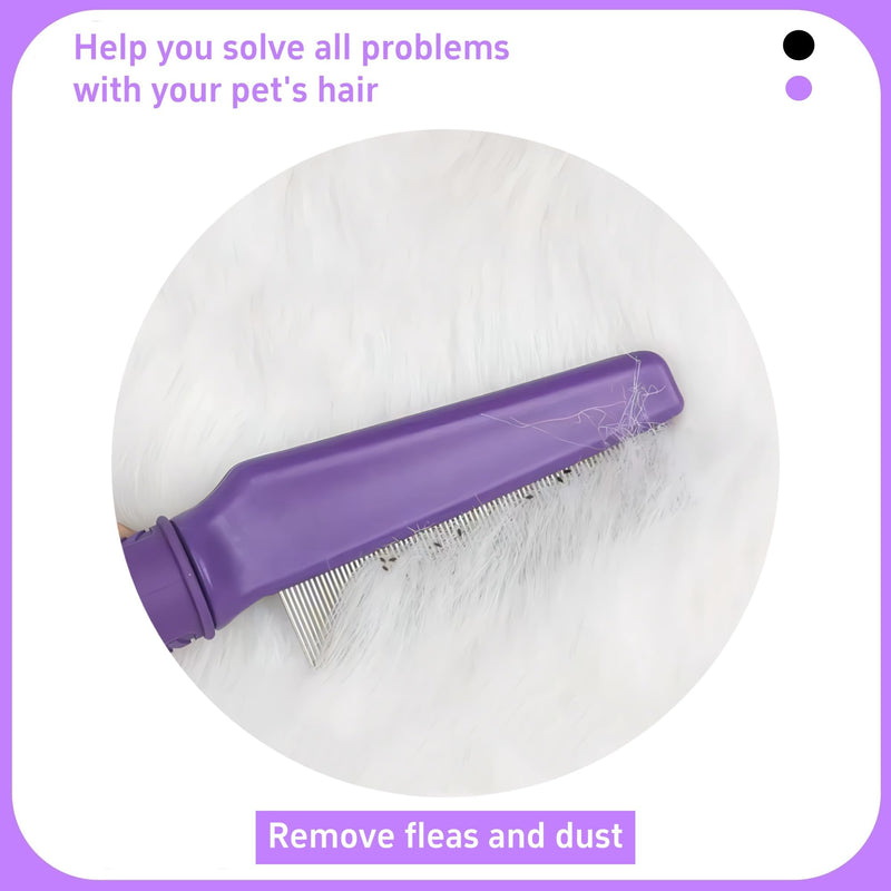 Pet Flea Comb for Dogs & Cats,Removes Tangles & Flea, Tear Stain Removal, Stainless Steel Metal Teeth, Non-slip & Anti-static Rubber Handle, Safe & Gentle Pet Grooming Comb Pet Flea Comb - PawsPlanet Australia