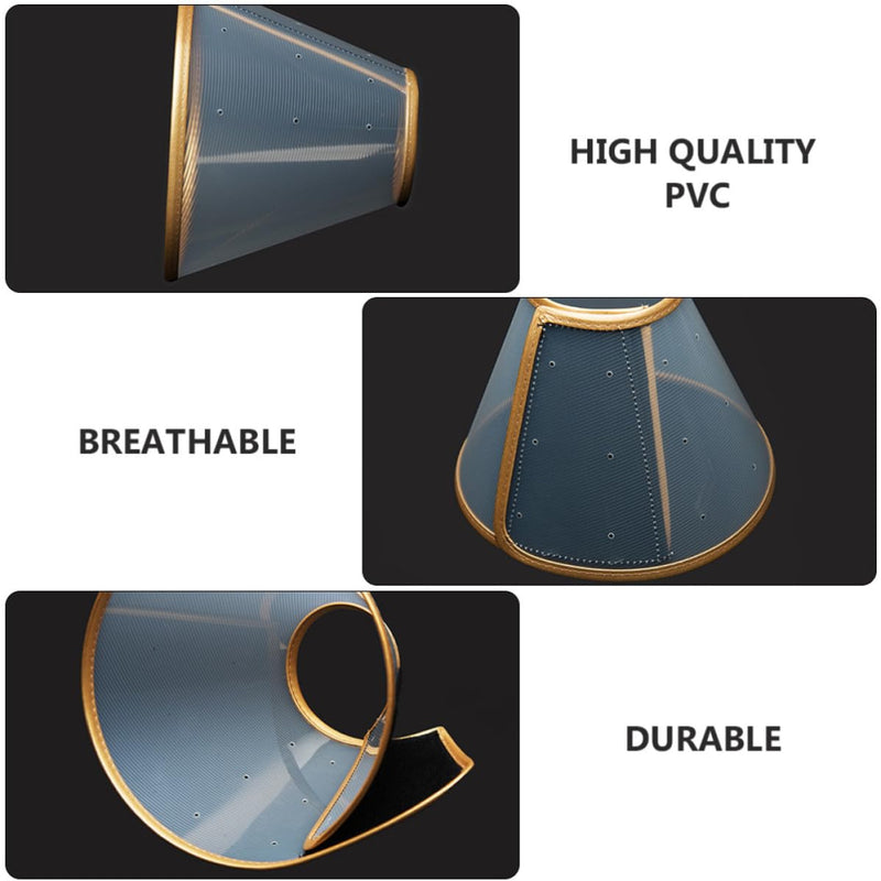 Pet recovery collar made of PVC and PU, transparent and easy to wear, 16-21 cm, 1 piece, protection against scratching and licking during postoperative care