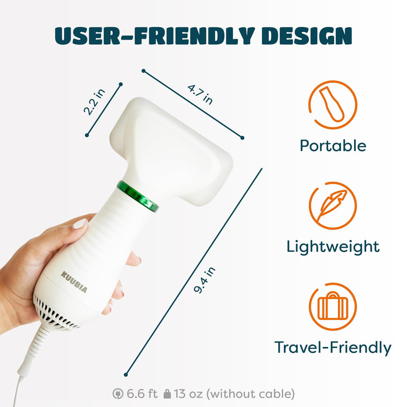 Dog Hair Dryer | 2 in 1 Pet Groomer with Slicker Brush | Adjustable Temperature, Portabale, Quiet | For Small & Medium Dogs & Cats