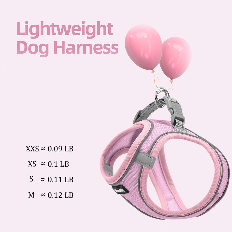 Sparkly Dog Harness Small Sized and Leash Set for Small Dogs Cats,Pink XXS Puppy Harness, Step in Soft Dog Reflective Vest, Breathable Mesh Pet Harness. (Pink, XXS) Pink - PawsPlanet Australia