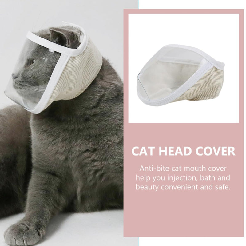 UKCOCO Cat Face Mask Anti-Bite Made of Polyester Transparent Cat Head Protector for Home and Bathroom Kitten and Cat