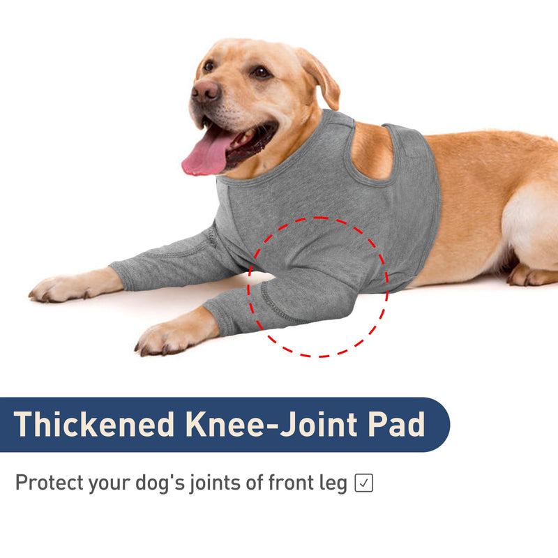 IECOii Dog Surgery Recovery Suit,Dog Recovery Sleeve Front Leg,Dogs Leg Surgical Recovery Suits,Dogs Legs Wound Joint Protector to Prevent Bite Licking,DogElbow Protector,Soft DogMedical Suit,Grey,L L(Chest Girth:21.26"-24.41") Grey