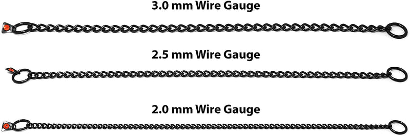 Herm Sprenger Black Stainless Steel Choke Dog Training Collar No-Pull Slip Chain for Small Medium Large Dogs for Easy Control Show Chain Collar Made in Germany 2.5mm 22in (55cm) - PawsPlanet Australia