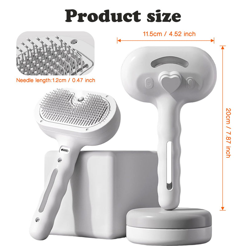 Upgraded rechargeable silicone pet hair removal tool, 3-in-1 automatic cleaning steam brush, suitable for grooming, hair removal, and massage, suitable for cats and dogs. - PawsPlanet Australia