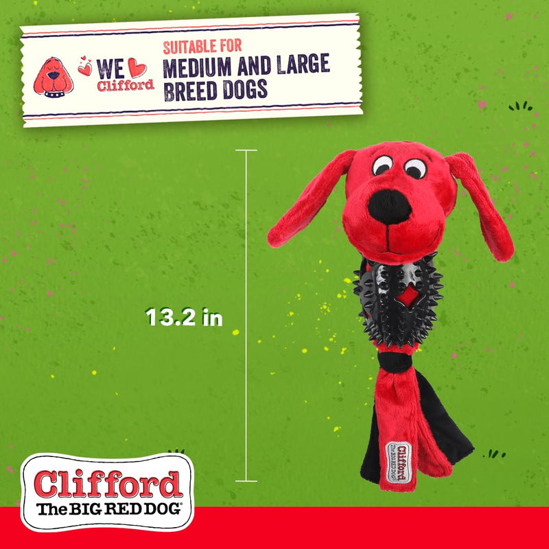 Clifford® Busy Body Ruff 'n Tough Dog Plush Toys for Medium/Large Dogs | 13.25" Plush Soft Dog Toys Rubber for Durable Play | Fetch, Comfort, Dental Health - PawsPlanet Australia