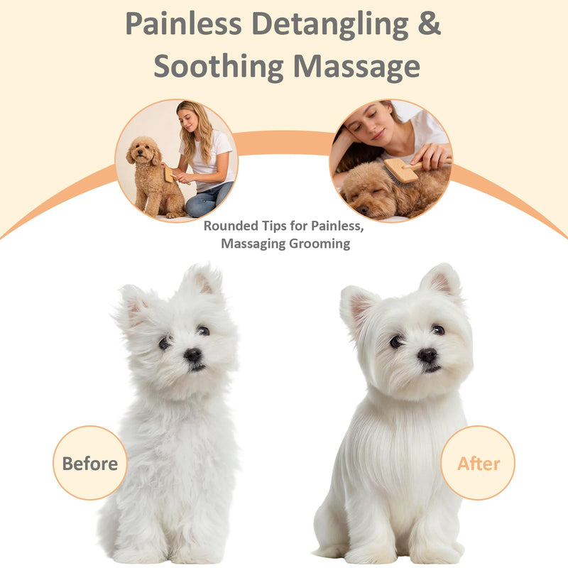Slicker Brush for Dogs and Cats, Grooming Brush for Long & Short Hair Dogs - Gently Reduce Shedding, Remove Loose Hair, Tangles & Mats, with Coated Bristles, Ergonomic Handle - PawsPlanet Australia