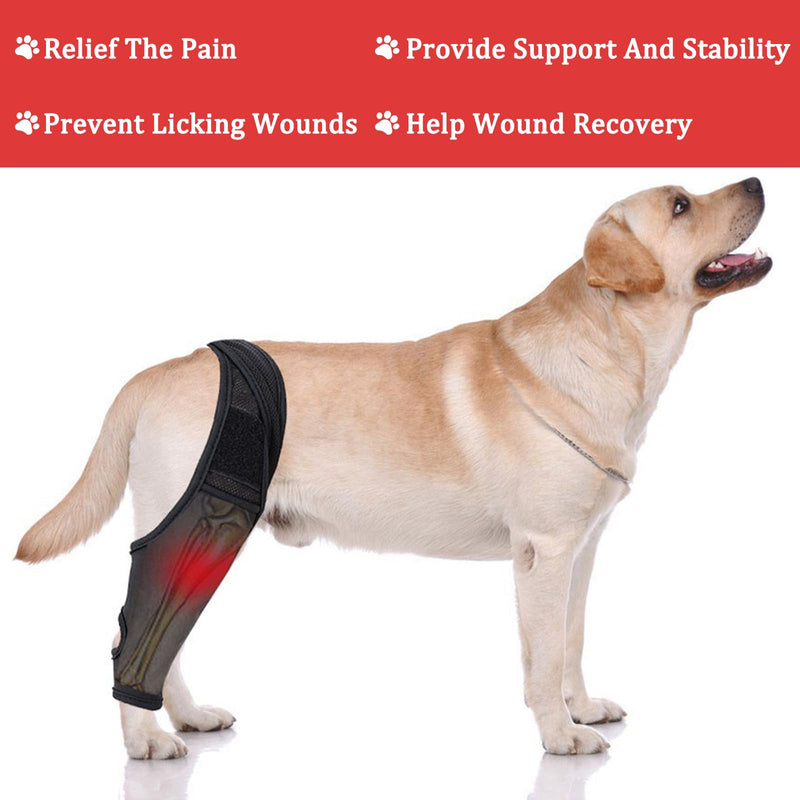 DKDDSSS Dog Knee Brace and Elbow Protector Combo - Dog Surgery Recovery Suit - Dog Leg Brace and Elbow Guard for Wound Protection - Size XL