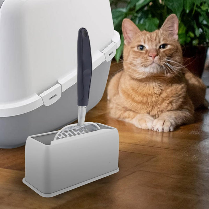 SEWACC Stable plastic cat litter scoop stand for safe storage of the litter scoop in the cat litter area at home with a practical design