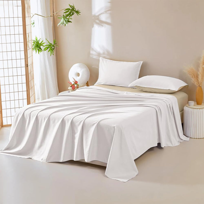 DUJUIKE Waterproof Bed Cover for Dog and Cats,Pet Hair Resistant Bed Sheet Cover, Protective Bed Liner Cover with 100% Waterproof Breathable Thin Fabric (Cal King/King 98 * 90 inch, White) Cal King/King 98*90 inch - PawsPlanet Australia