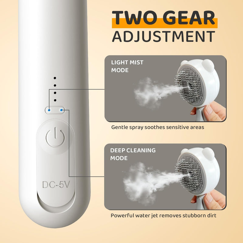 Cat Steam Brush, Self Cleaning Pet Spray Hair Removal Comb with Release Button, 3 In 1 Cat Brush for Indoor Cats for Shedding, Waterproof Pet Grooming Brushes for Long Short Haired Dogs Cats White - PawsPlanet Australia
