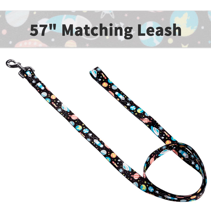 Ihoming Dog Collar and Leash Set for Daily Outdoor Walking Running Training, Space Design for Small Boys Girls Dogs Cats Pets, S-Up to 20LBS B-Space Small (Pack of 1) - PawsPlanet Australia