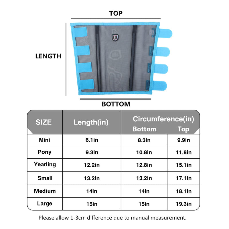 Harrison Howard Loose-Fitting Horse Fly Leggings Breathable, Tear-Resistant Fine Mesh Leg Guards Stay-on Comfortable Fly Boots (Set of 4) Sky Blue Medium