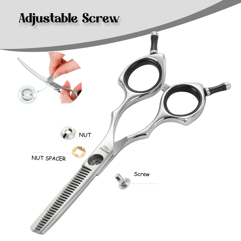 Dog Grooming Scissors 5 inch Small Thinning Scissors Super Light Professional 440C Stainless Steel Pet Shears for Trimming Face and Paws Nose Ear Easy Use. - PawsPlanet Australia