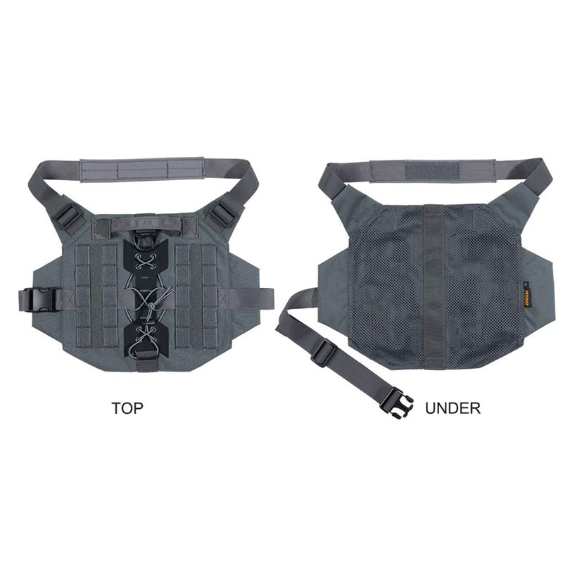EXCELLENT ELITE SPANKER Tactical Military Dog Harness Adjustable No-Pull Military Patrol Service Dog Harness Training Hunting Vest with Handle(Gry-M) M (Chest:28''-35'') Grey - PawsPlanet Australia