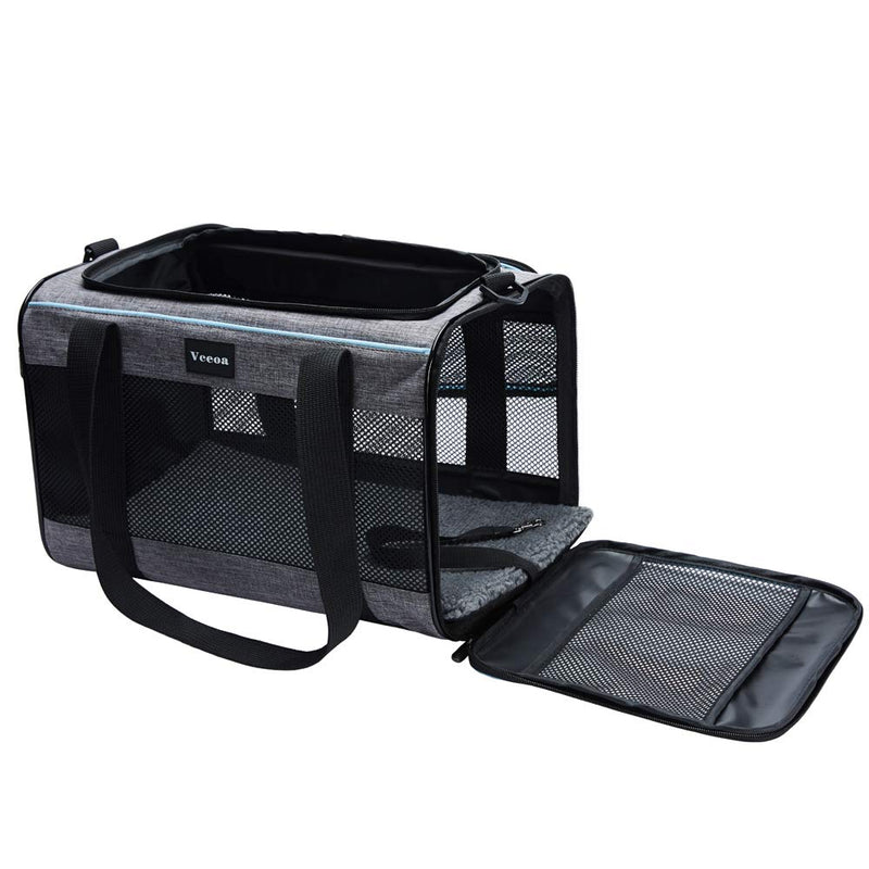 Vceoa 17.5x11x11 Inches Cat, Dog Carrier for Pets Up to 16 Lbs, Soft-Sided Cat Bag Animal Carriers Travel Puppy Carry As a Toy of Fabric Pet Home 17.5"L x 11.0"W x 11.0"H XH - PawsPlanet Australia