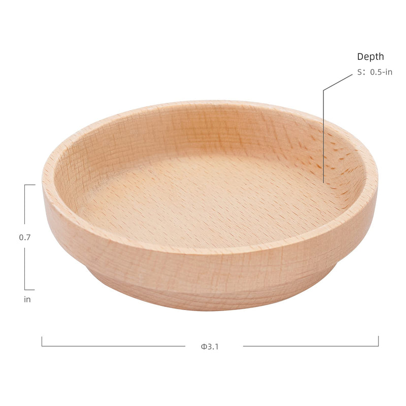 Niteangel Wooden Hamster Feeding Bowl - Small Animal Food Dish for Dwarf Syrian Hamsters Gerbils Mice Degus or other Similar-sized Small Pets (No Pattern, for Dwarf) No Pattern