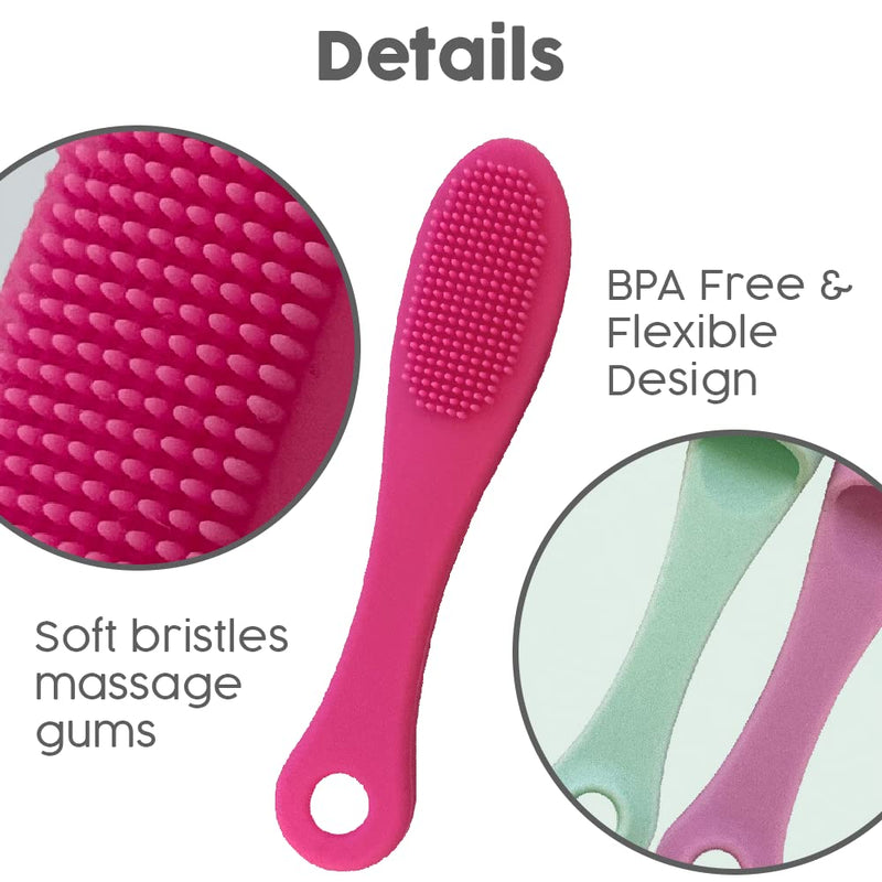 Silicone Dog Toothbrush, Ergonomic Dog Tooth Brush with Improved Design, Cat Finger Toothbrush for Pet Dental Care, Finger Brushes Suitable for Small Breeds, Puppies and Cats (Pack of 3) - PawsPlanet Australia