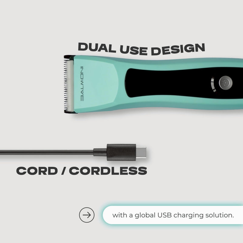 Cordless Pet Trimmer for Dogs & Cats – Rechargeable Grooming Clipper with Detachable Metal Blade, Low-Noise Motor, Supports Optional Blade Lengths (Parent) (Green, Combs Bundle) Green