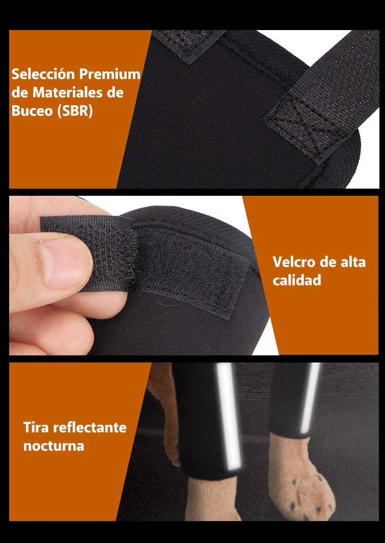 Pssopp Knee Support for Dogs Ankle Protection Bandage 1 Pair Leg Ankle Wrap with Reflective Straps for Front or Rear Leg for Injuries and Sprains, Wound Healing (L) L