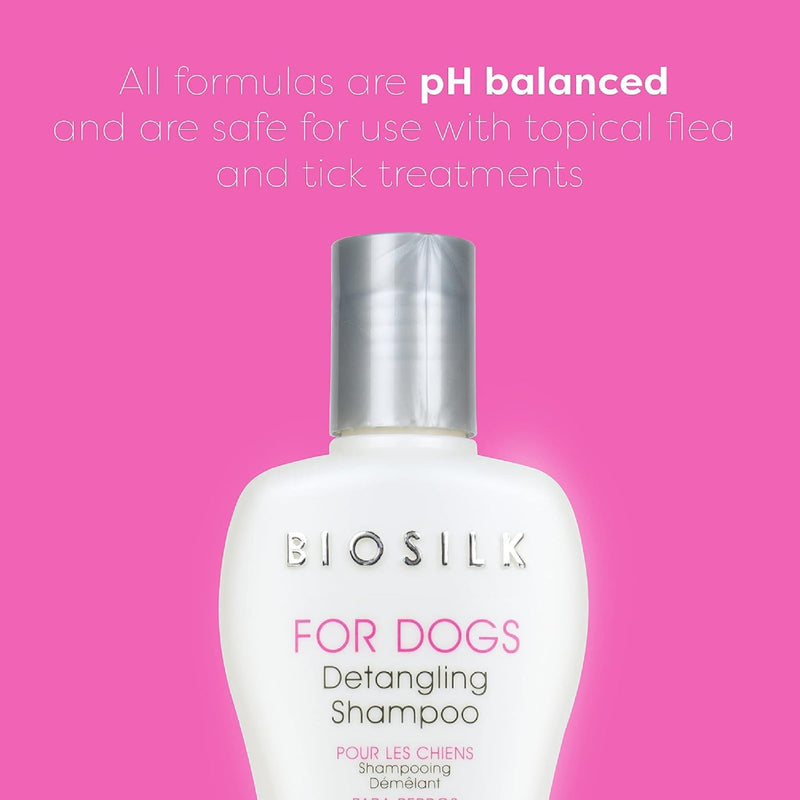 BioSilk for Dogs Silk Therapy Moisturizing Dog Detangling Shampoo - Dog Matted Hair Detangler Cleans, Moisturizes, and Detangles - Dematting Shampoo for Dogs, Grooming Supplies, 12 Fl Oz 12 Fl Oz (Pack of 1)