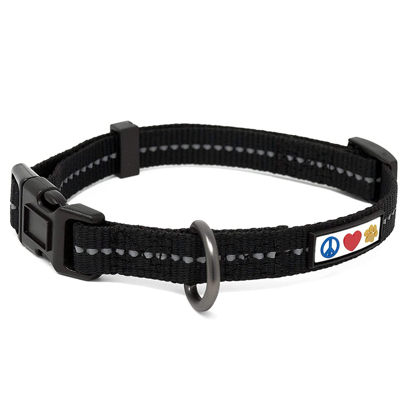 Pawtitas Value Bundle Set | Medium Reflective Recycled Dog Harness + Medium Reflective Recycled Dog Collar + Medium/Large Reflective Recycled Dog Leash – Black Set - PawsPlanet Australia