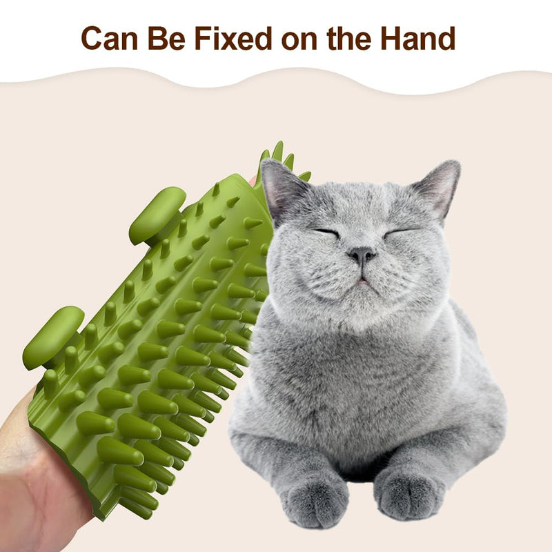 DONGKER Cat Self Groomer,2 PCS Silicone Pet Corner Massage Combs Cat Face Scratcher for Kitten Cats(fit φ1.18"-1.97" Table Legs Climbing Frame)