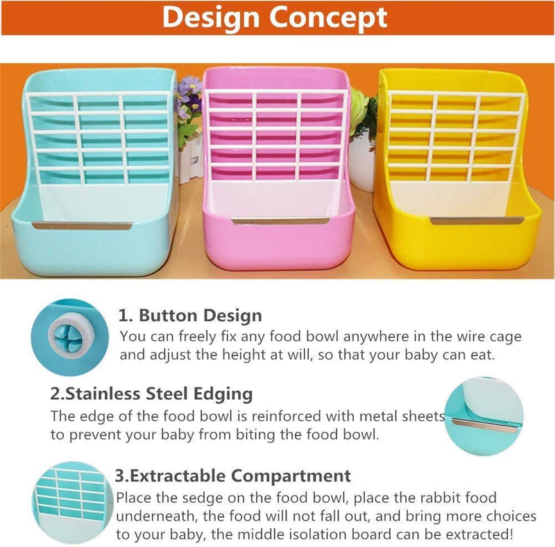 Rabbit Feeder Bunny Guinea Pig Hay Feeder, Hay Food Bin Feeder, Hay and Food Feeder Bowls Manger Rack for Rabbit Guinea Pig Chinchilla White+ - PawsPlanet Australia