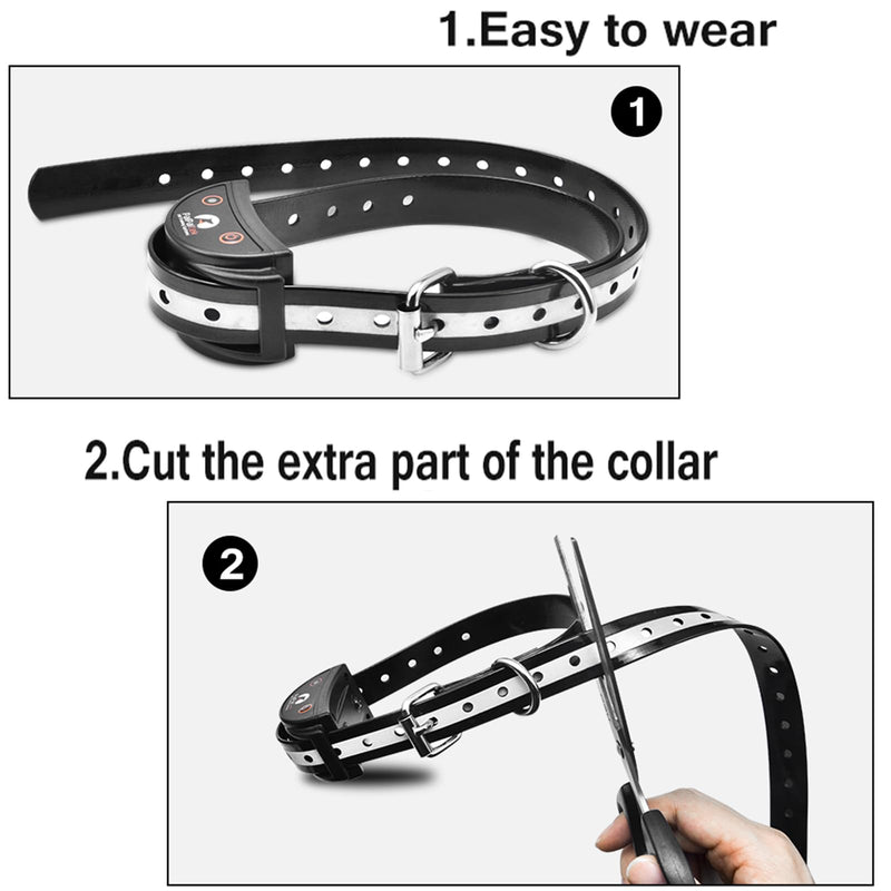 PaiPaitek Shock Collar Replacement Strap for Most of Training Collar, 3/4 Inch Dog Collar Replacement for Wireless Fence and Bark, Adjustable Waterproof TPU Collar Strap - 2 Pack TPU Reflective Black and Blue - PawsPlanet Australia