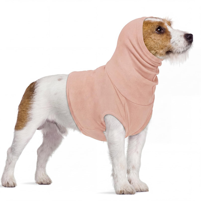 PUMYPOREITY Dog Snood, Medical Shirt Turtleneck Dog Neck Wound Protector Soft Post Op Body Suit Neck And Ear Warmer Cover Head, Base Layer Wearing Under Thicker Coat/Jacket(Flesh Pink, S) Flesh pink