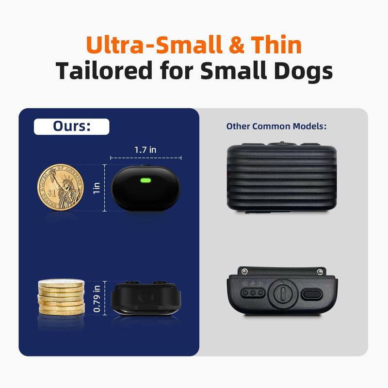 Ultra-Small Dog Shock Collar for 2 Dogs,Ultra-Light & Thin Dog Training Collar with 1300ft Remote, Tailored for Small Dogs 5-15lbs & Medium Dog, 198-Level Control,Waterproof, Rechargeable(WhiteBlack) WhiteBlack - PawsPlanet Australia